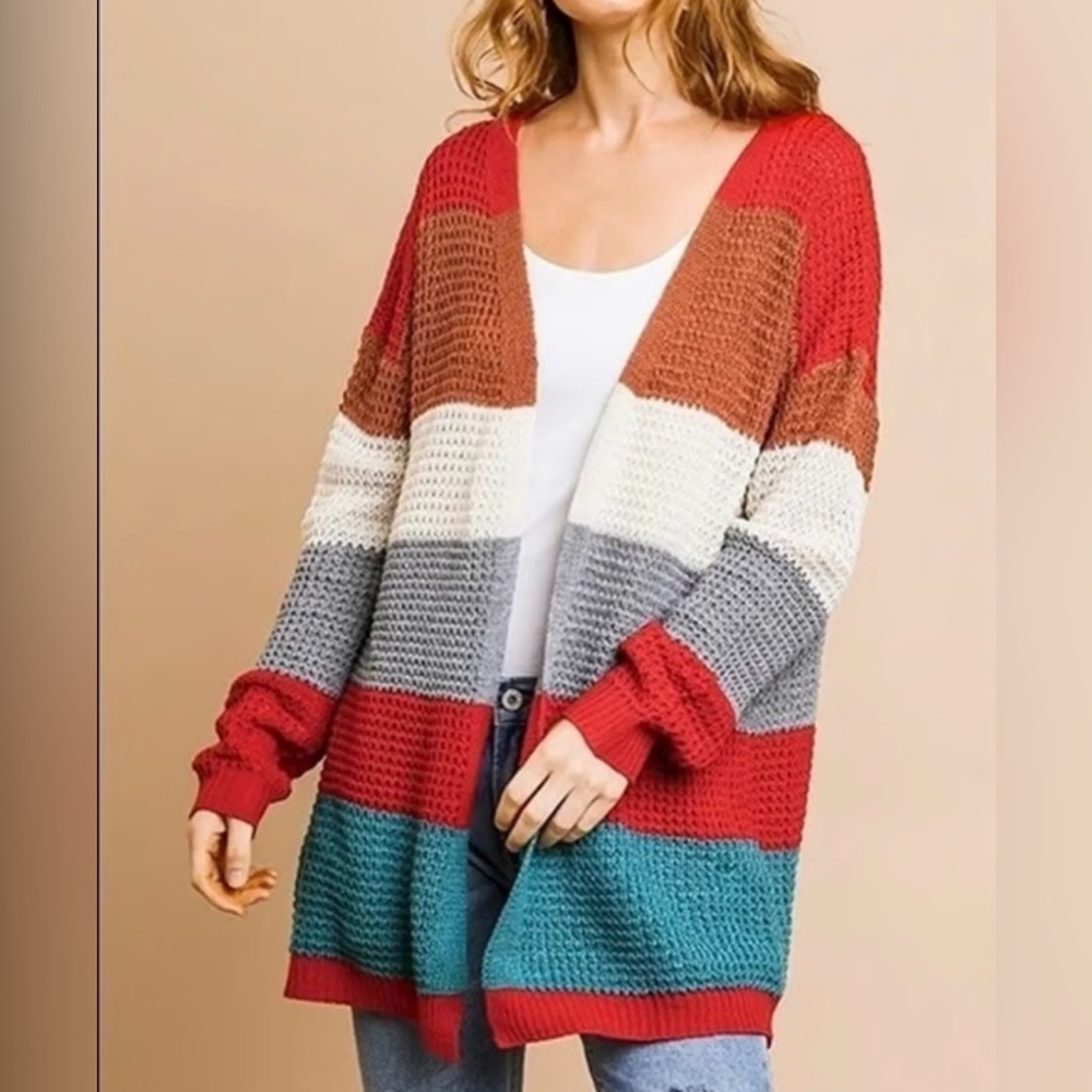 Umgee Multicolor Striped Cardigan